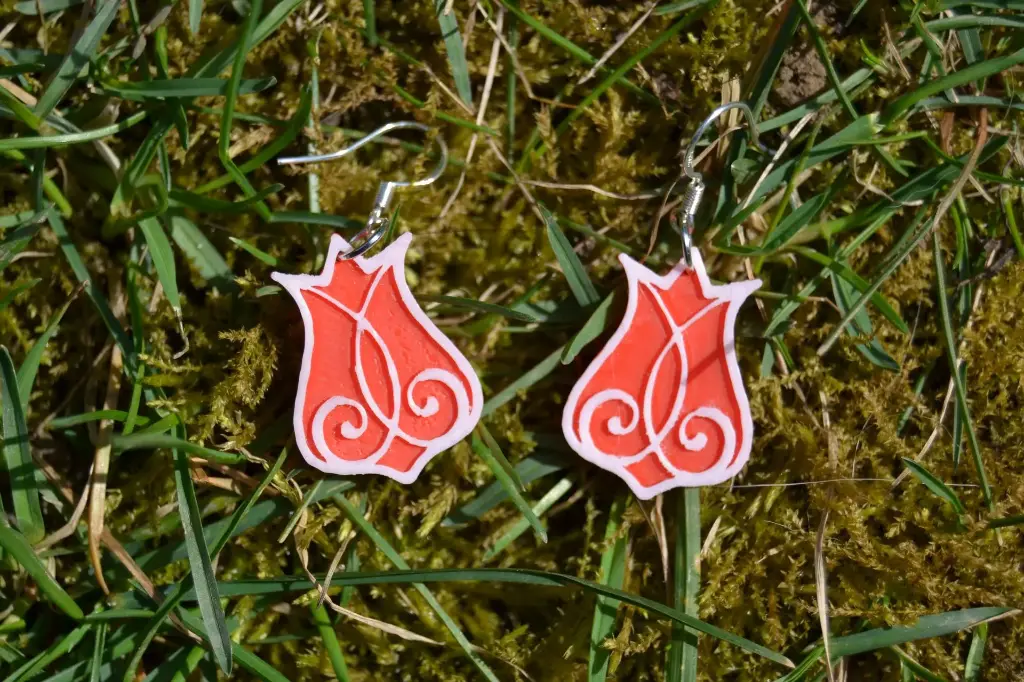 cercei tulipán (piros)